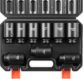VEVOR 1/2" Drive Impact Socket Set, 9 Piece Deep Socket Set Metric 29-38mm by VEVOR