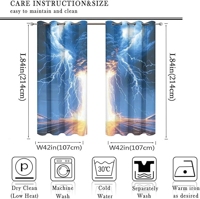 Tornado Lightning Blackout Curtains - Image 2