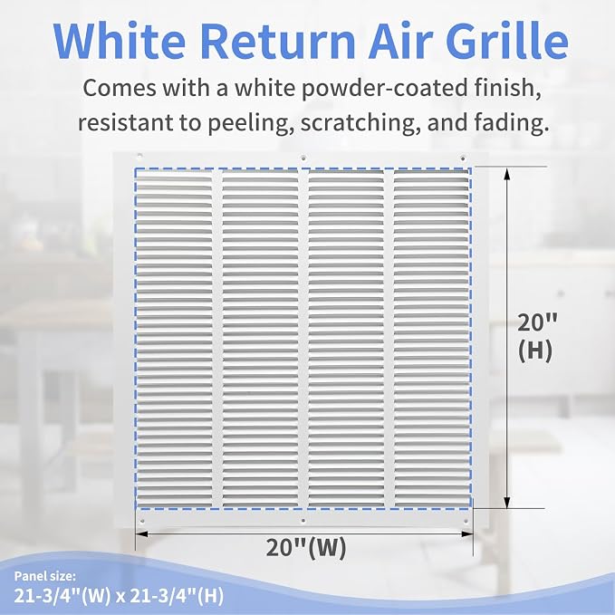 Howeall 20"W x 20"H Steel Return Air Grille, Air Return Vent Cover - Image 3
