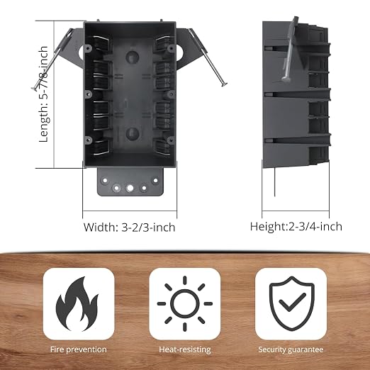44-Cubic Inch 3-Gang PVC New Work Electrical Outlet Box 1Pack | High-impact PVC - Image 2
