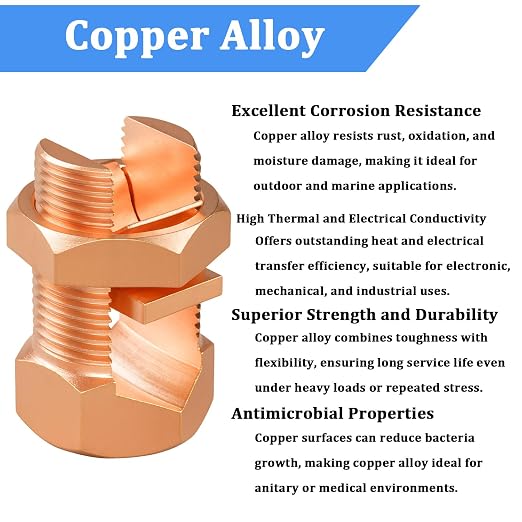5 PCS TJ-16 Split Bolt Wire Connector, Copper Alloy Ground Wire | Durable - Image 3