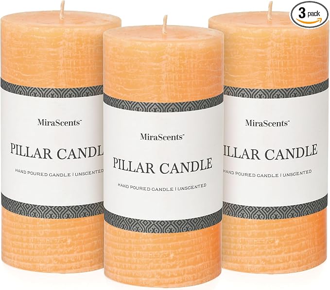 3x6 Inch Yellow Pillar Candles by MiraScents