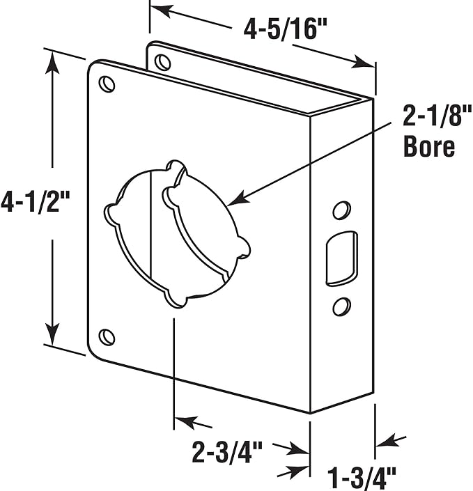 Prime-Line MP9457 Lock and Door Reinforcer, 1-3/4 x 2-3/8 In. | Stainless Steel - Image 2
