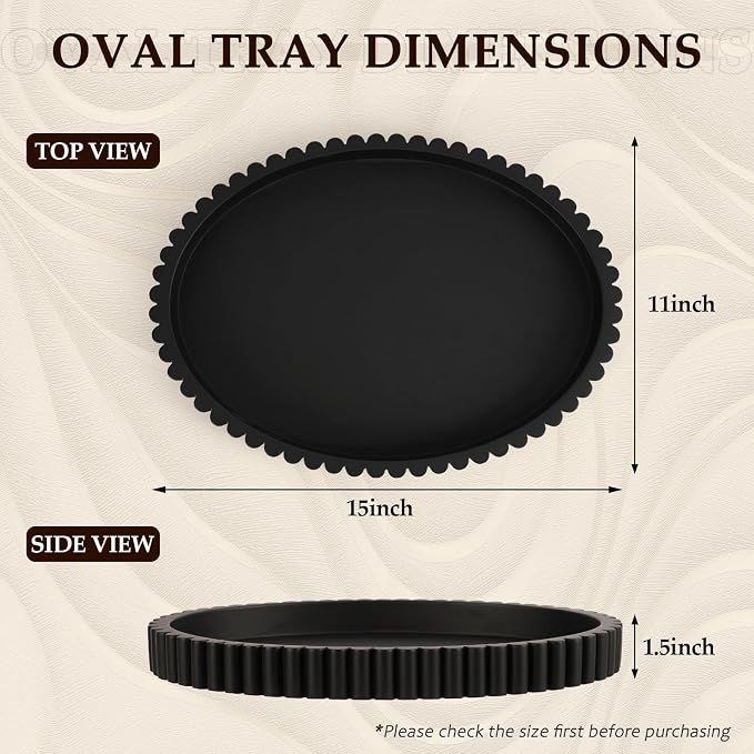Oval Tray for Coffee Table Decor, Solid Concrete, Aesthetic Home Decor - Image 3