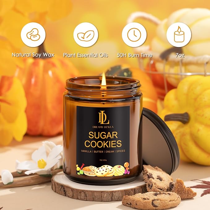 DL DREAMY DEWLA Fall Candle, Sugar Cookies Scented - Image 2