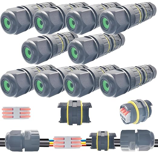CESFONJER 10 Pcs IP68 Waterproof Junction Box 2/3 Way Line M25 Extension by CESFONJER