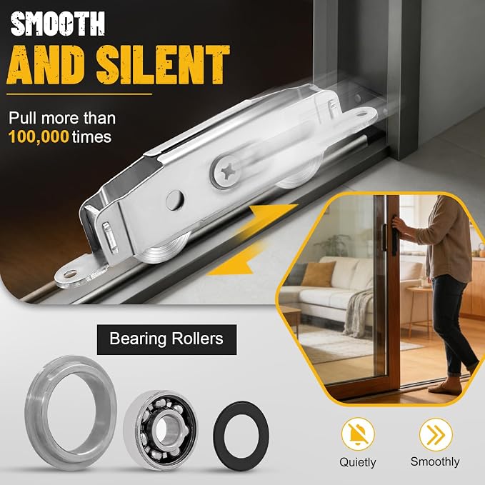 2 Pack Sliding Door Rollers Replacement, Stainless Steel Patio Door Rollers | - Image 4