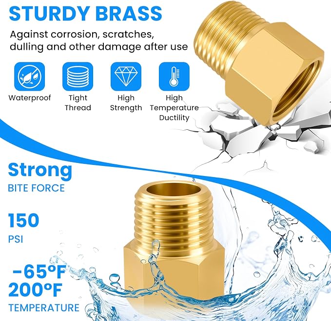 SDTC Tech 2-Pack Brass Pipe Fitting 3/8 NPT Male Thread to 3/8 NPT Female - Image 6