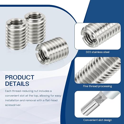 10Pcs Thread Adapter Sleeve Reducing Nut, M10 M to M6 F, 12mm Length | M10 x - Image 4