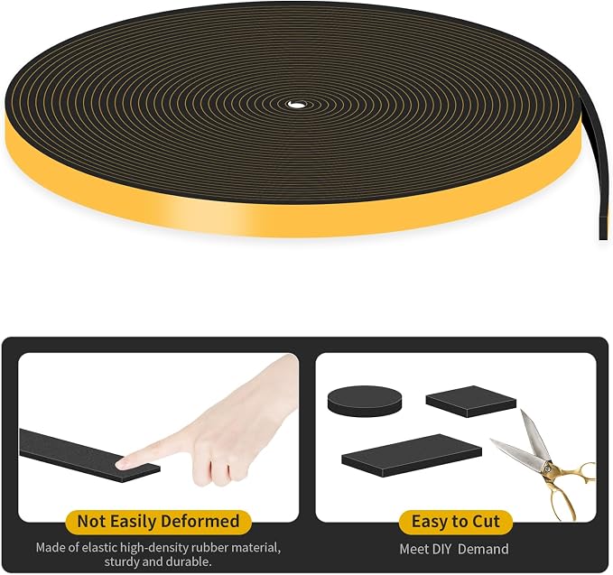 Weather Stripping Door Seal, High Density CR, 1/2 in x 1/16 in x 33Ft | Air - Image 6