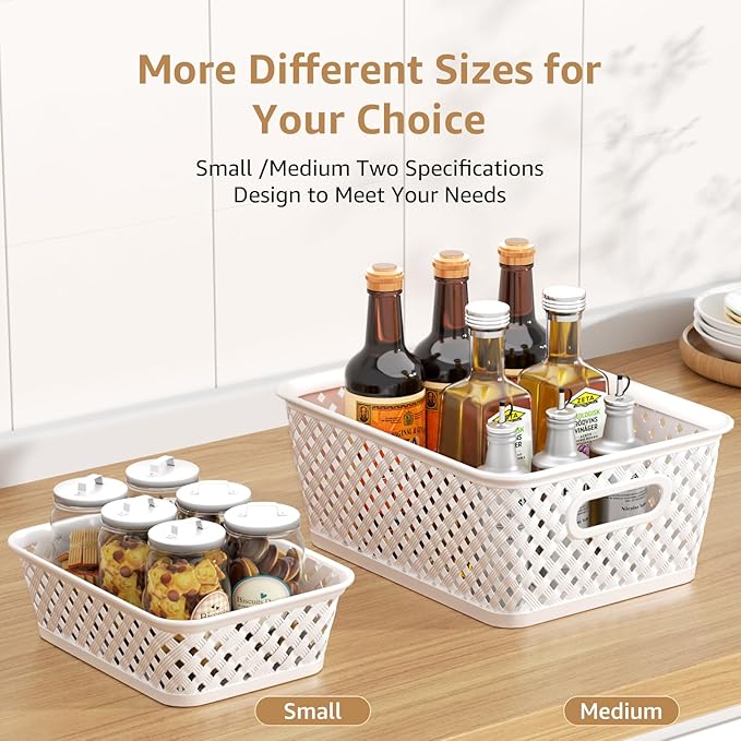 MaxGear 3 Pack Plastic Storage Baskets, Suitable - Image 3