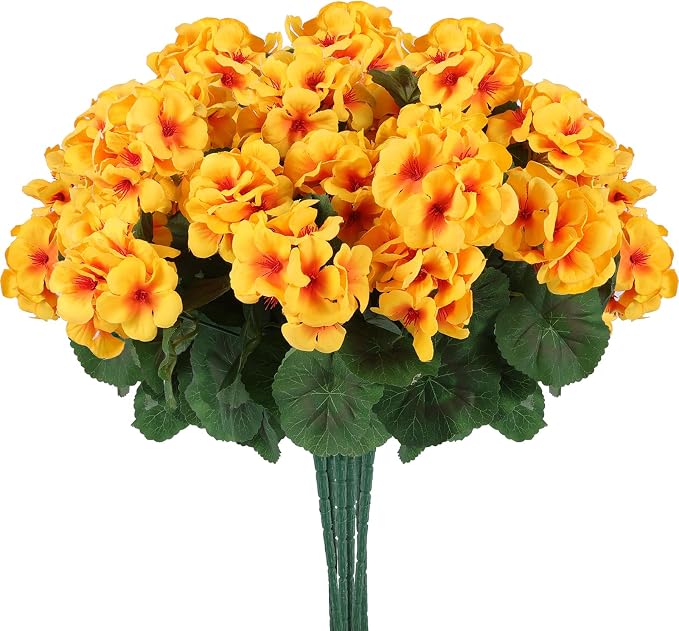 Hananona 12 Pcs Artificial Geranium Flowers - Image 4