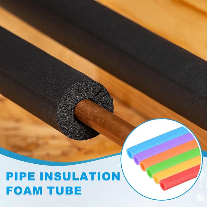 PATIKIL Pipe Insulation Foam Tube 3/8" x 3.3FT x 13/16" Red 2 Pcs | Heat - Image 4