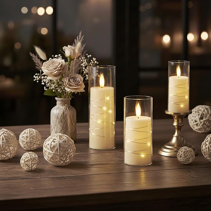 Raycare 9 Pcs Flameless Battery Operated Pillar Candles - Image 8