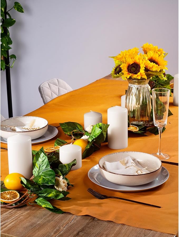 3x6 inch White Pillar Candle Set of 3 - Image 5