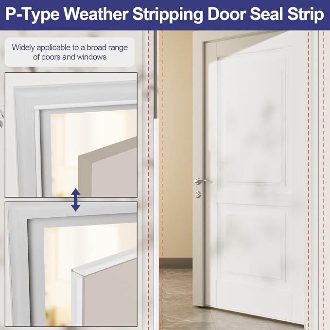 Weather Stripping Door Seal Strip, Door Soundproofing Self Adhesive Window Door - Image 5