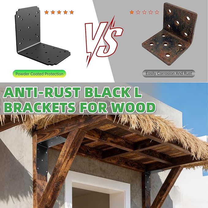 6"x6"x5.5" Heavy Duty L Bracket, 90 Degree Pergola Bracket - Image 4