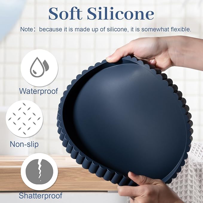 Round Bathroom Tray Perfume Organizer Coffee Table Decor, Heat-Resistant - Image 3