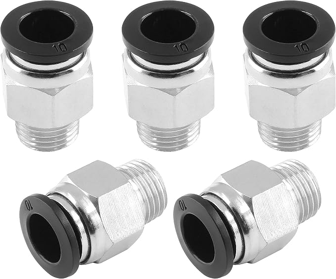 5Pcs 10mm Push Connect 1/4 NPT Male Straight Pneumatic Fitting | Pure Copper - Image 2