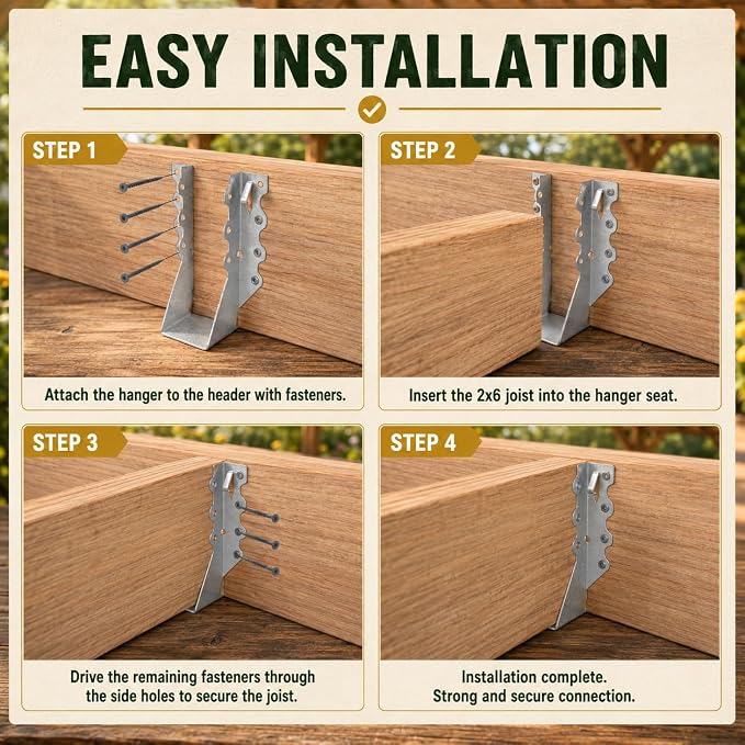 2" X 6" Joist Hanger 18 Gauge Double Shear Face Mount Joist Hangers - Image 3