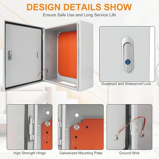 Cold Rolled Steel Electrical Box 23.6'' x 20'' x 8'' Indoor/Outdoor Thick - Image 5
