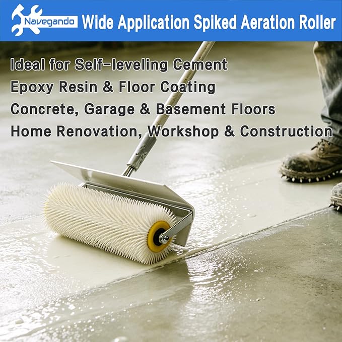 25cm Spiked Roller for Self Leveling Concrete, 21mm Needle Defoaming Tool - Image 6