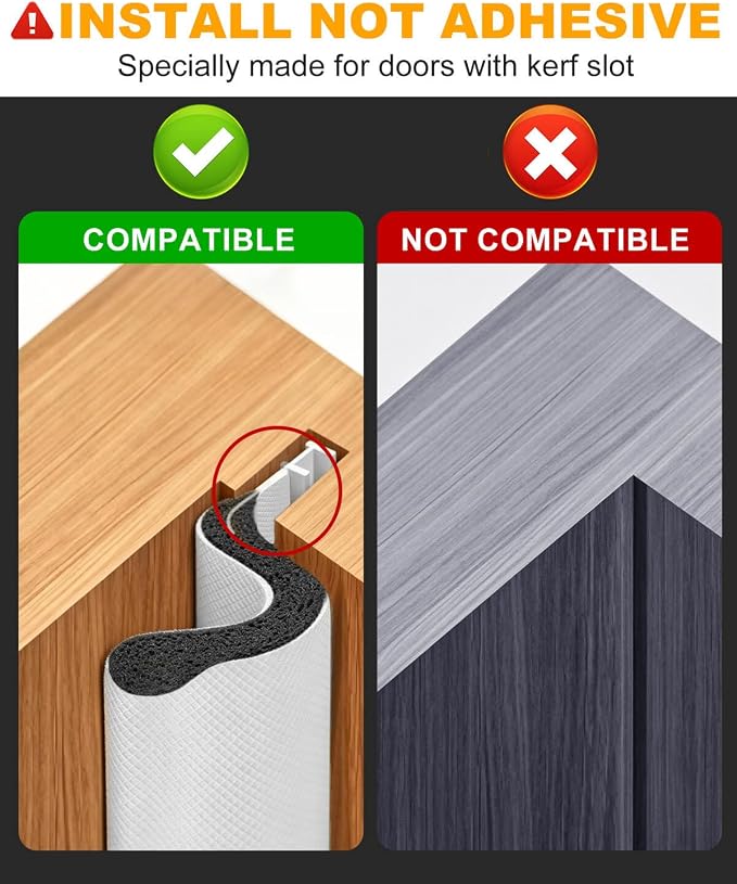 40FT Weather Stripping Door Seal: Sound Proof Draft Blocker Kerf Weather - Image 3