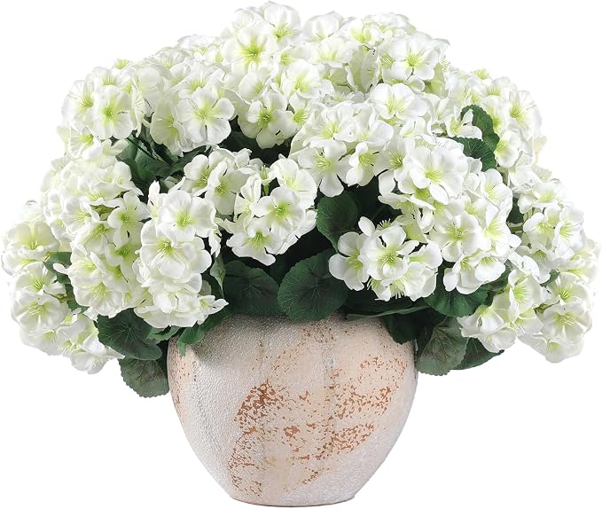 Hananona 12 Pcs Artificial Geranium Flowers - Image 2