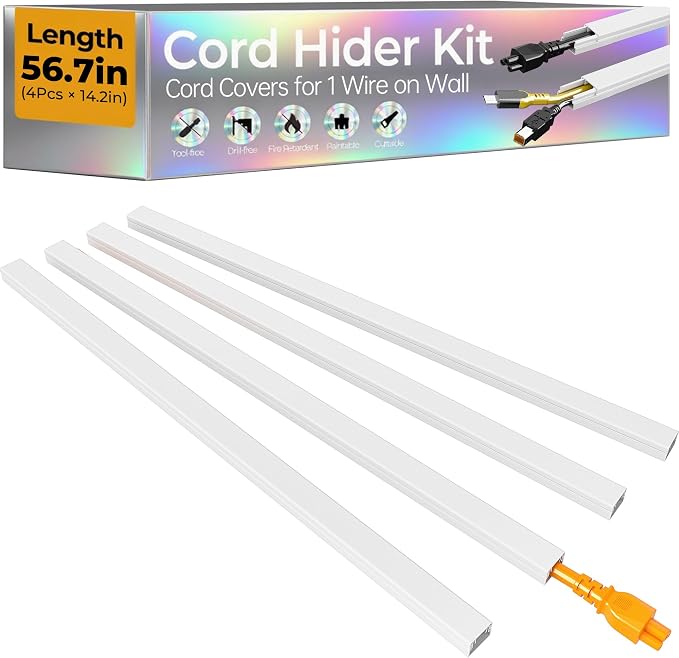 56.7in Cable Hider Cord Hider, Wire Covers by Wuitaouy
