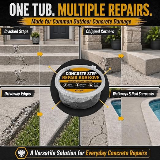 Concrete Step Repair Adhesive Filler Crack Cracks Cement Patch Wall Hole | - Image 4