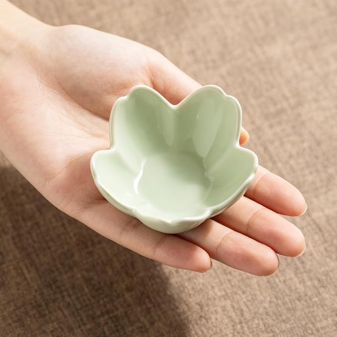 Floral Ceramic Jewelry Tray, 3.5" Ring Holder Trinket Bowl | Petite bowl keeps - Image 4