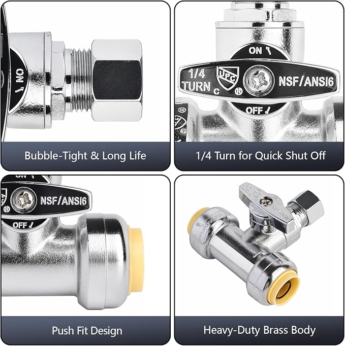 WiseWater 1/2 x 1/2 x 3/8 Inch Compression Tee Stop Valve | Heavy Duty - Image 4