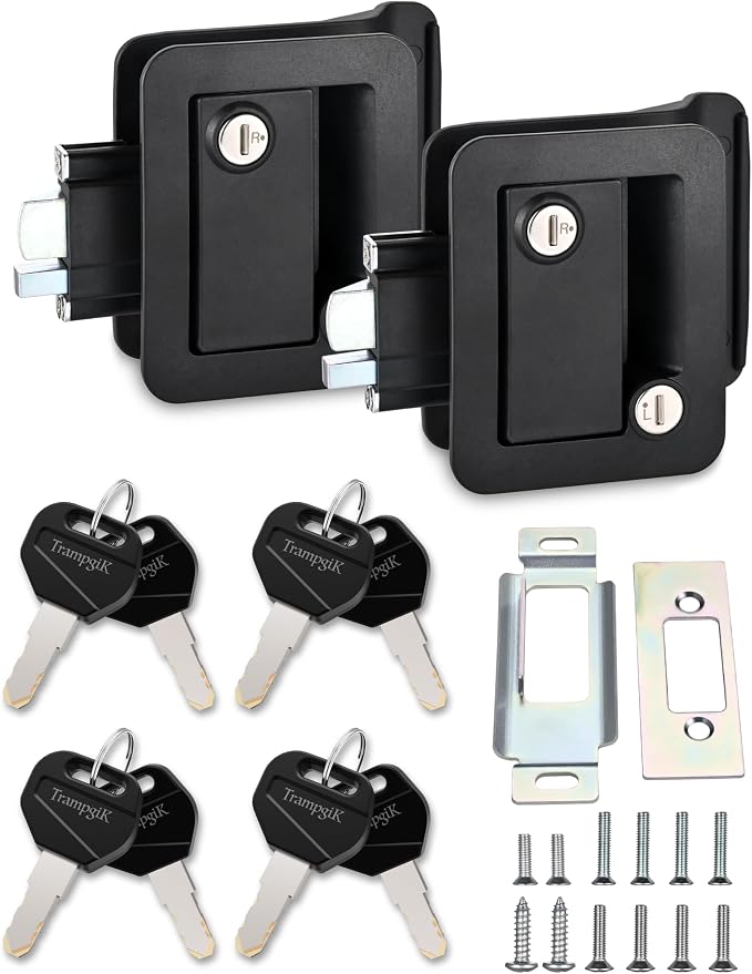 Engineering Plastic Camper Door Lock, RV Door Lock Replacement, Fit 3.65" x by TrampgiK