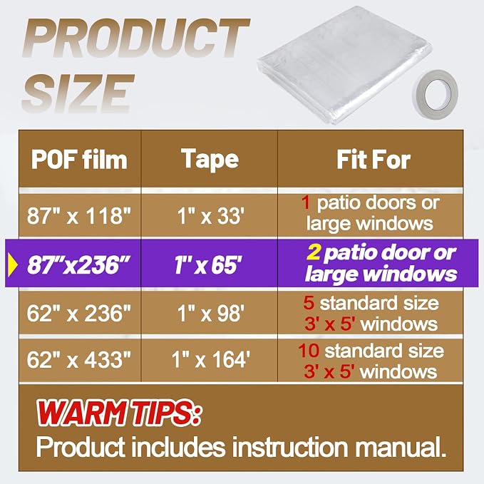 87×236in Patio Door Window Insulation Kit - Image 2