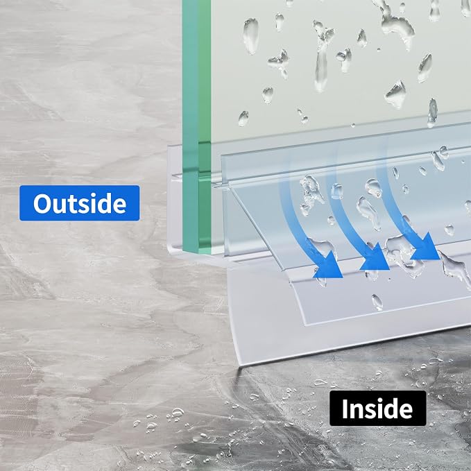 Yecaye 3 Pack 3/8"x 39" Frameless Shower Door Bottom Seal | Shower Door Sweep - Image 3