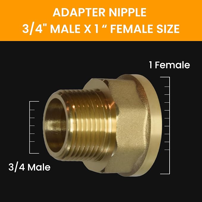 Adapter Nipple 3/4" Male x 1 “ Female Pipe Fitting NPT - Image 3