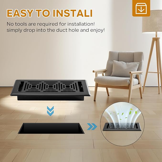 14x6 Vent Cover, Heavy Duty Steel Walkable Floor Vents, Adjustable Decorative - Image 5