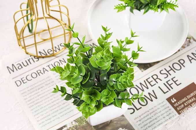 Der Rose 4 Pack Fake Plants, no-care potted greenery, - Image 8