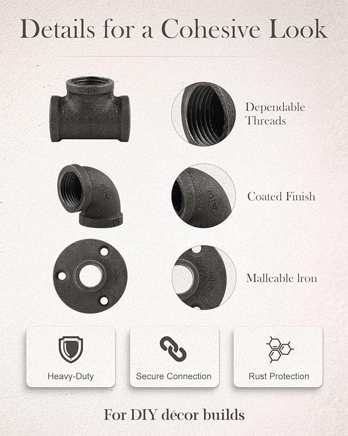 30 Pack 3/4 Inch Cast Iron Pipe Fittings - Image 5