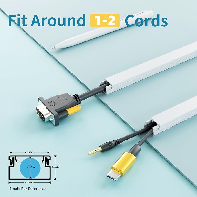 Delamu Cord Hider, 100in Self-Adhesive Cord Cover Kit - Image 2