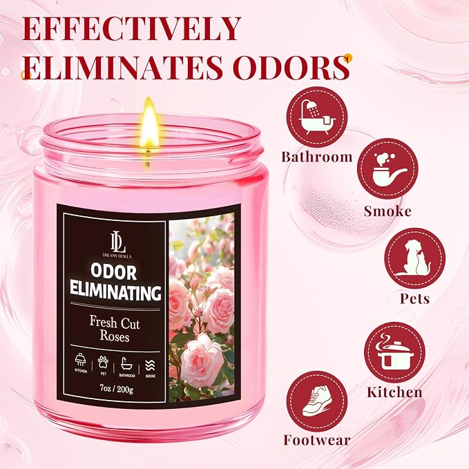4 Pack Odor Eliminating Highly Fragranced Candle, Eliminates 95% of Food - Image 2