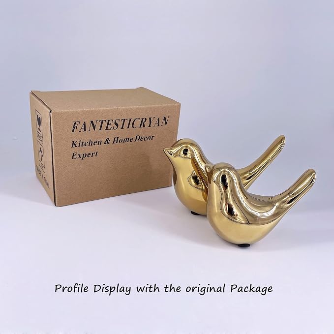 FANTESTICRYAN Small Birds Statues Home Decor, Modern Style, M&L | Ceramic - Image 3