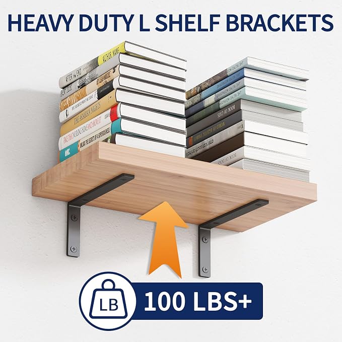 LSK 6PCS Shelf Bracket, L 6"×H 3", 5mm Thick Heavy Duty L Bracket, Max Load: - Image 6