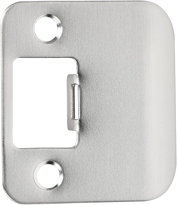 Satin Nickel 1-1/2" Inch Extended Lip Strike Plate Round Radius Corners by Designers+Impressions