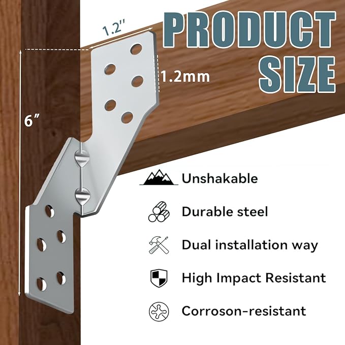 40 Pcs Right Size Galvanized Steel Hurricane Straps Tie Brackets| | Wind & - Image 2