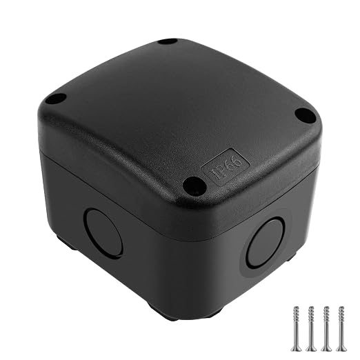 Black Waterproof Junction Box, IP66 Weatherproof Electrical Project Boxes | by NineLeaf