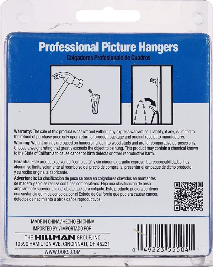 OOK Professional Picture Hangers, 30lb Capacity, 25 Pack, Brass Finish | Steel - Image 5