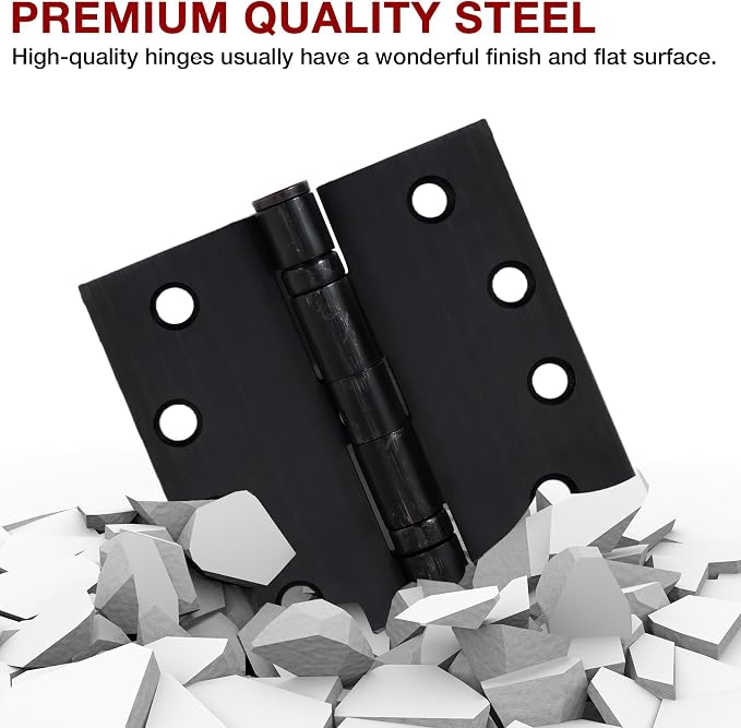 TDCHINGES Heavy Duty Door Hinges Oil Rubbed Bronze 4.5 Inch Square 2 Pack | - Image 5