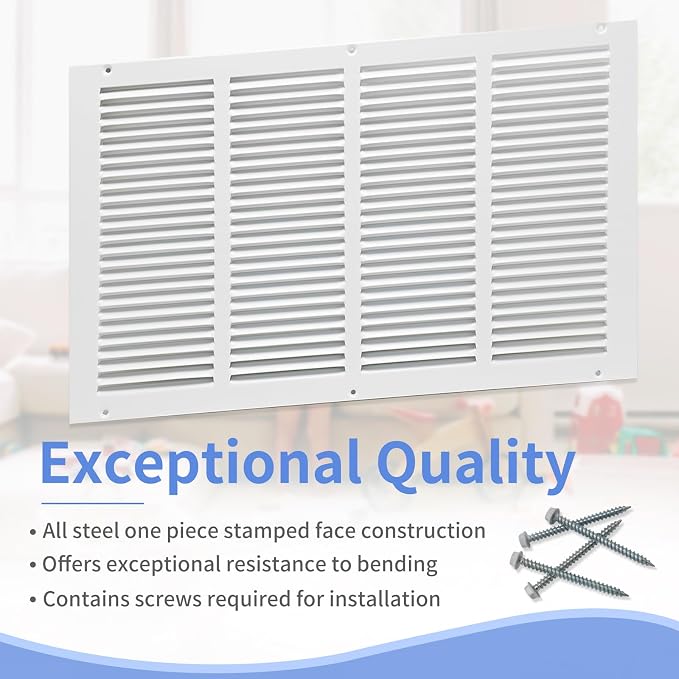 Howeall 20"W x 12"H Steel Return Air Grille, Air Return Vent Cover - Image 2