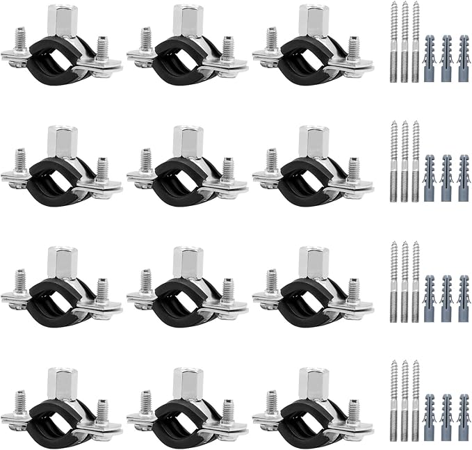 12 Pcs 1.3-1.4 Inch Split Ring Pipe Hanger, 32-36mm Heavy Duty Adjustable Pipe by AKIHISA